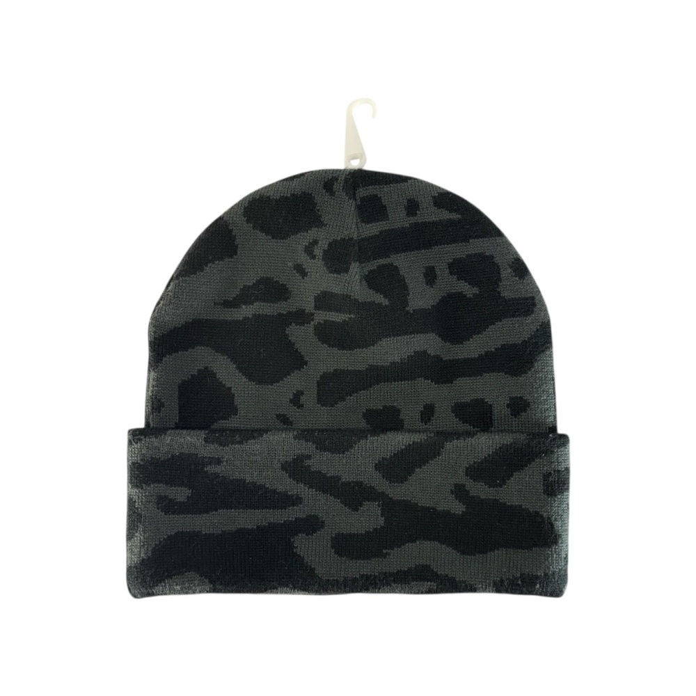 NWT Jordan Peak Beanie Elephant Print Black Grey Jumpman Hat - Picture 4 of 5